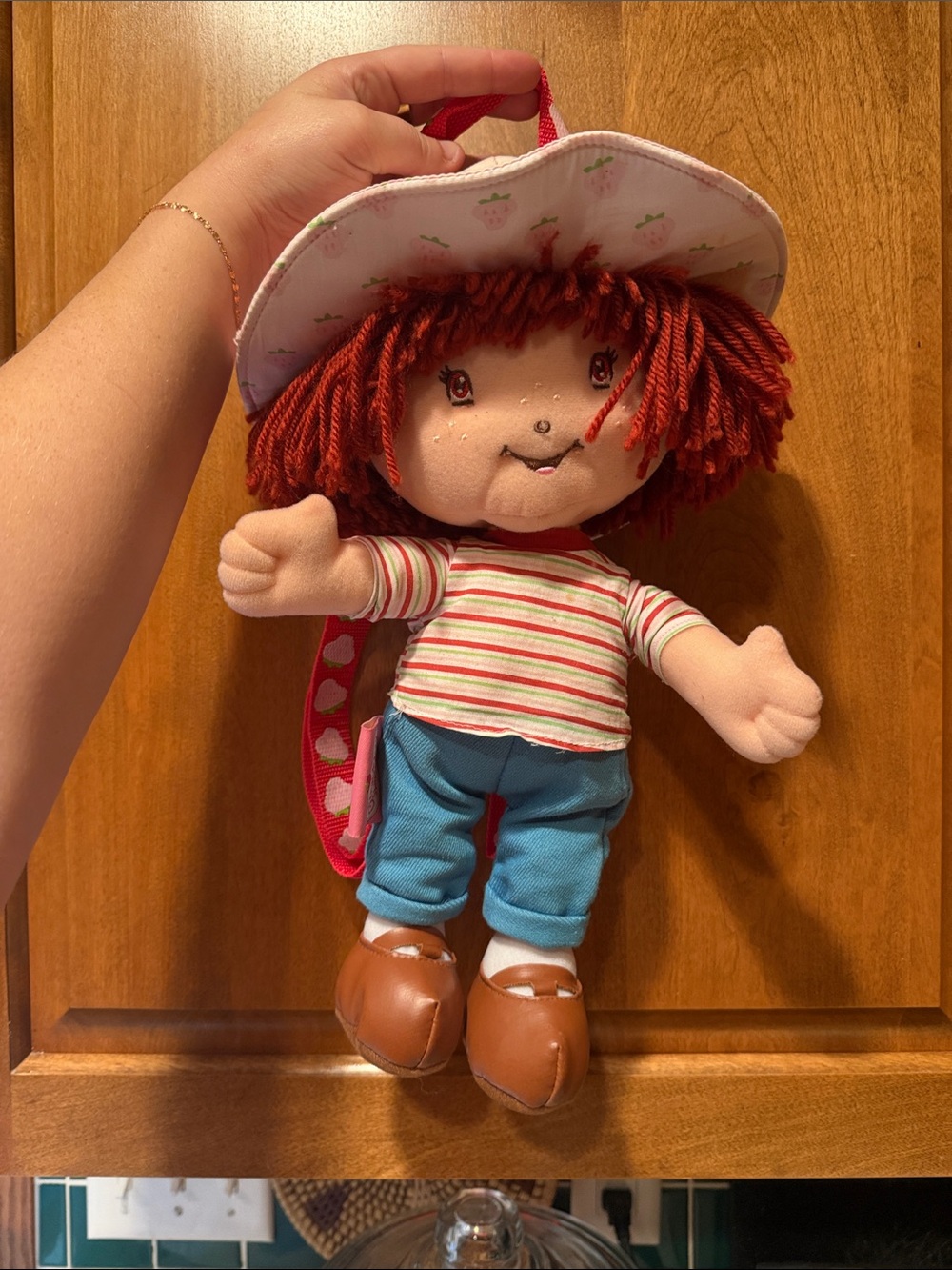VTG 2003 Strawberry Shortcake Doll Backpack with Zip Compartment Bag